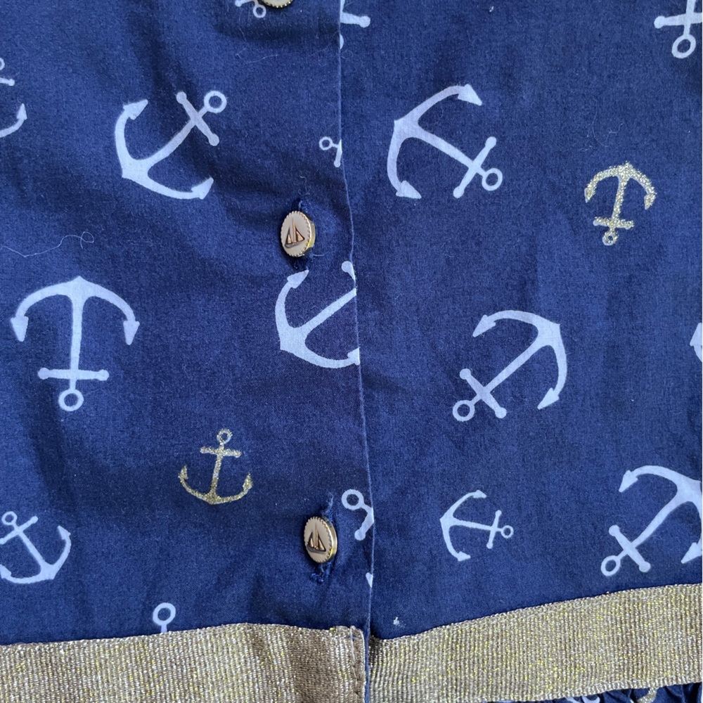 Maggie & Zoe Blue and Gold Anchor Dress - Picture 3 of 6